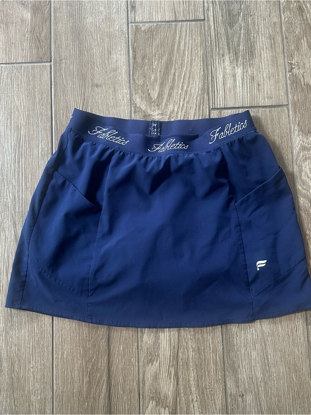 Fabletics Navy Athletic Skirt with Logo Waistband